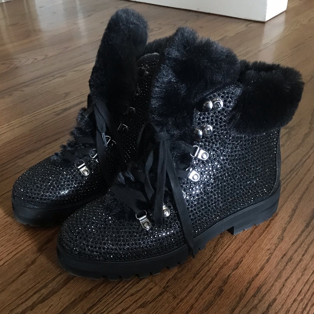 Black Rhinestone boots